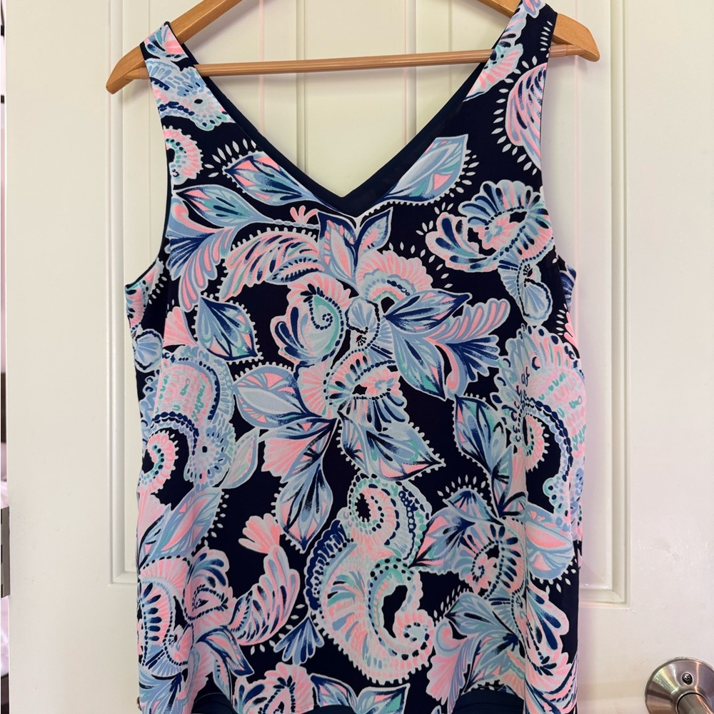 Lilly Pulitzer / Florin V-neck Tank Top / Multi Floral Navy / Size M